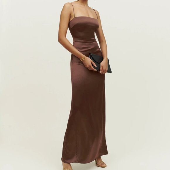 Reformation Dresses & Skirts - Reformation - Frankie Silk Dress (Color: Cafe, Size: 6)